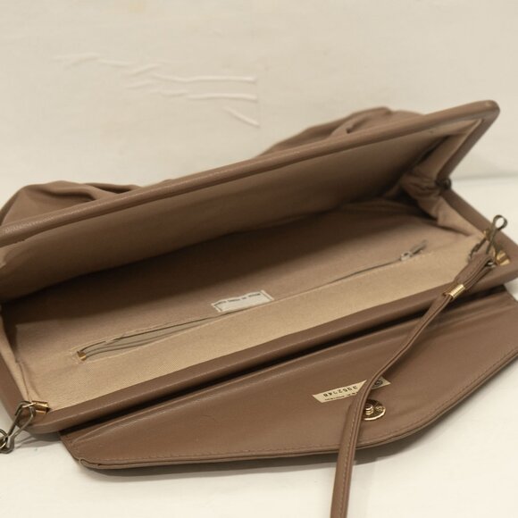Vintage 70s Tan Brown Clutch Foldover Large Convertible Cross Body Shoulder Bag - Picture 7 of 15